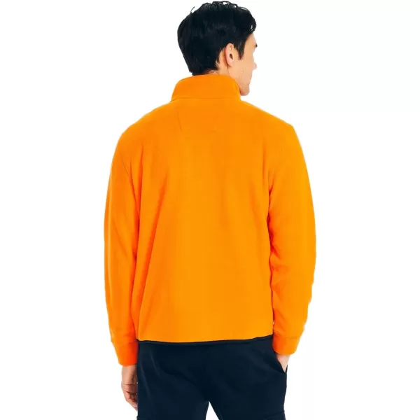 Nautica Mens Solid 14 Zip Fleece SweatshirtPier Orange