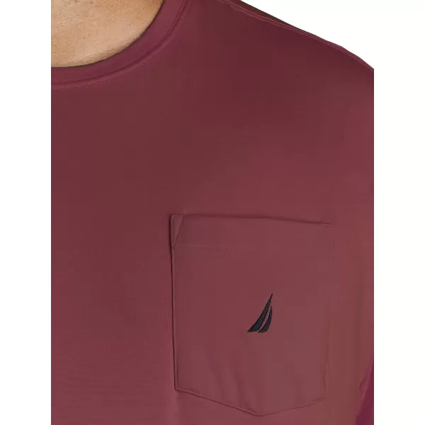 Nautica Mens Solid Crew Neck Short Sleeve Pocket TShirtBarolo