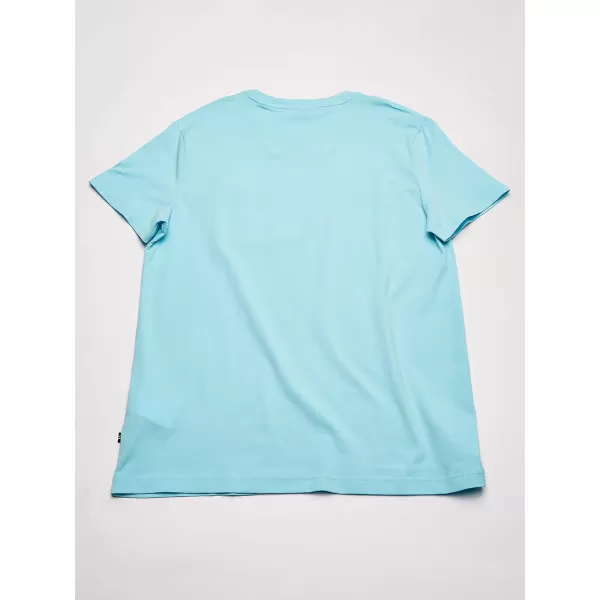 Nautica Mens Solid Crew Neck Short Sleeve Pocket TShirtBright Aqua Blue