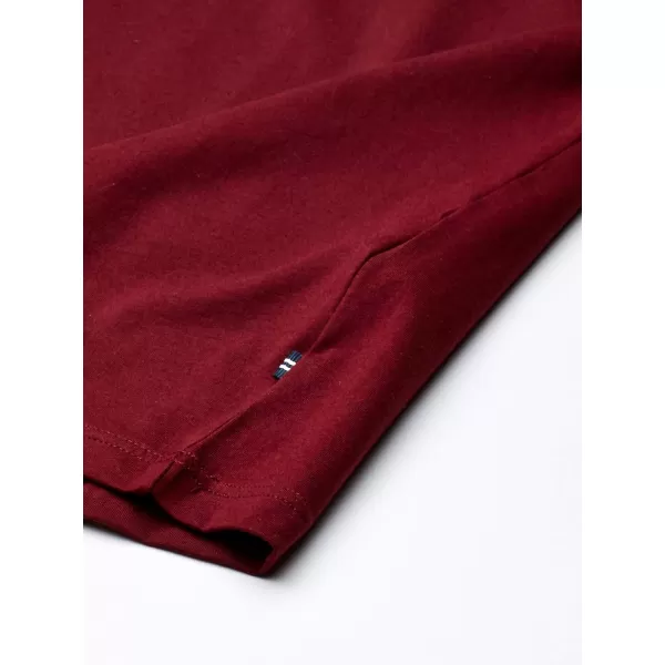 Nautica Mens Solid Crew Neck Short Sleeve Pocket TShirtBurgundy Red