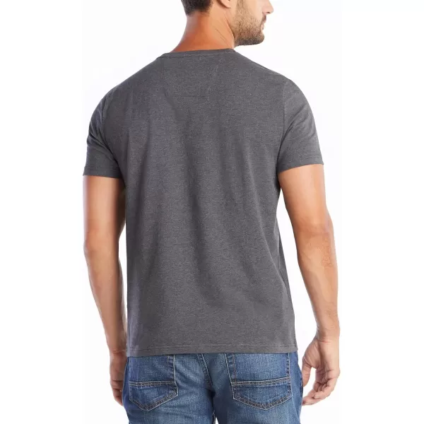 Nautica Mens Solid Crew Neck Short Sleeve Pocket TShirtCharcoal Heather Light