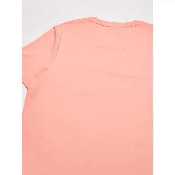 Nautica Mens Solid Crew Neck Short Sleeve Pocket TShirtCoral Sands