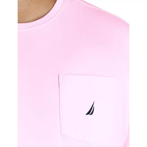 Nautica Mens Solid Crew Neck Short Sleeve Pocket TShirtCradle Pink