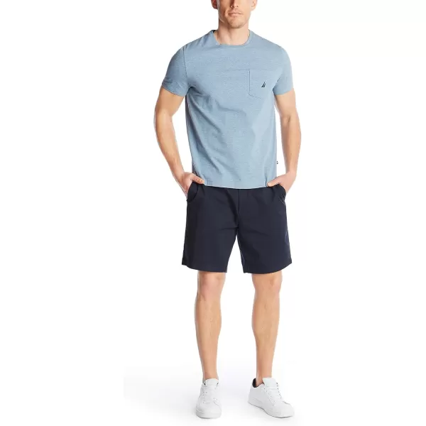 Nautica Mens Solid Crew Neck Short Sleeve Pocket TShirtDeep Anchor Heather