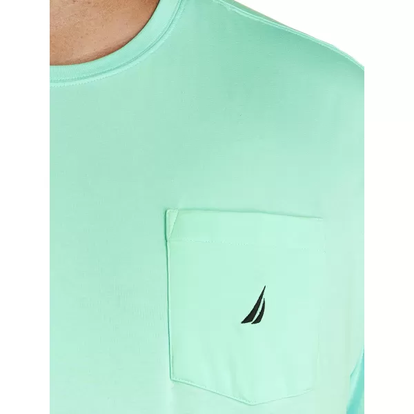 Nautica Mens Solid Crew Neck Short Sleeve Pocket TShirtMint Spring