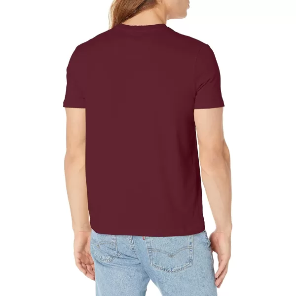 Nautica Mens Solid Crew Neck Short Sleeve Pocket TShirtShipwreck Burgundy