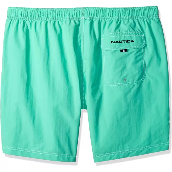 Nautica Mens Solid Quick Dry Classic Logo SwimTrunkbigtall Mint Spring