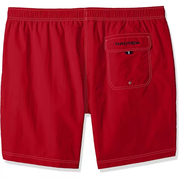 Nautica Mens Solid Quick Dry Classic Logo SwimTrunkbigtall Nautica Red