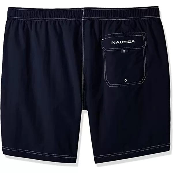 Nautica Mens Solid Quick Dry Classic Logo SwimTrunkbigtall Navy