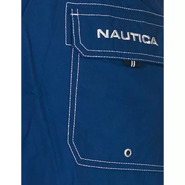 Nautica Mens Solid Quick Dry Classic Logo SwimTrunkstandard Nautica Blue