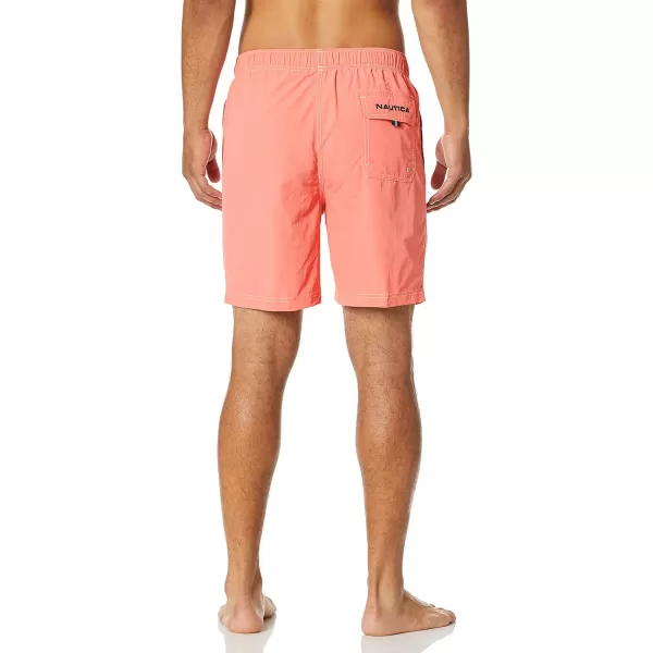 Nautica Mens Solid Quick Dry Classic Logo SwimTrunkstandard Pale Coral