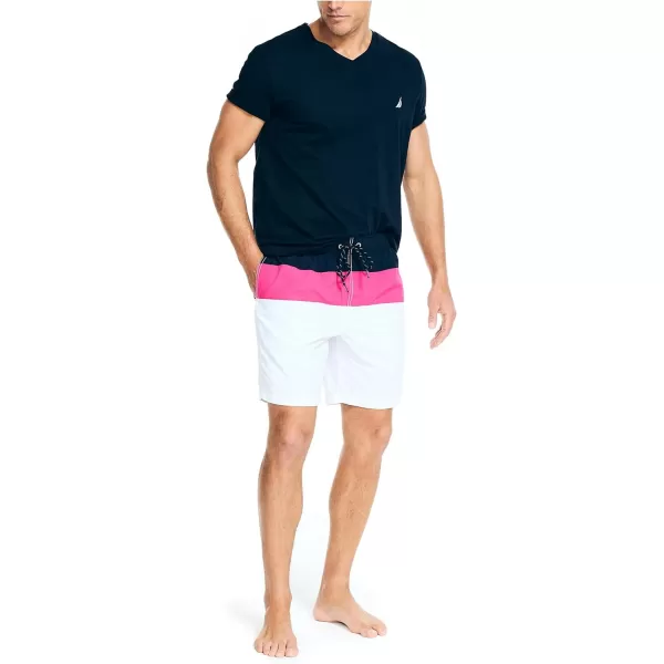 Nautica Mens Standard 8 Colorblock QuickDry SwimFuschia