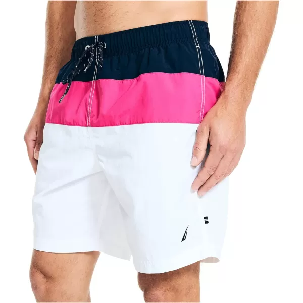 Nautica Mens Standard 8 Colorblock QuickDry SwimFuschia