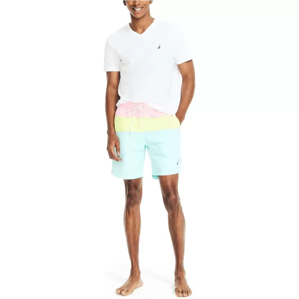 Nautica Mens Standard 8 Colorblock QuickDry SwimHighlight Pink