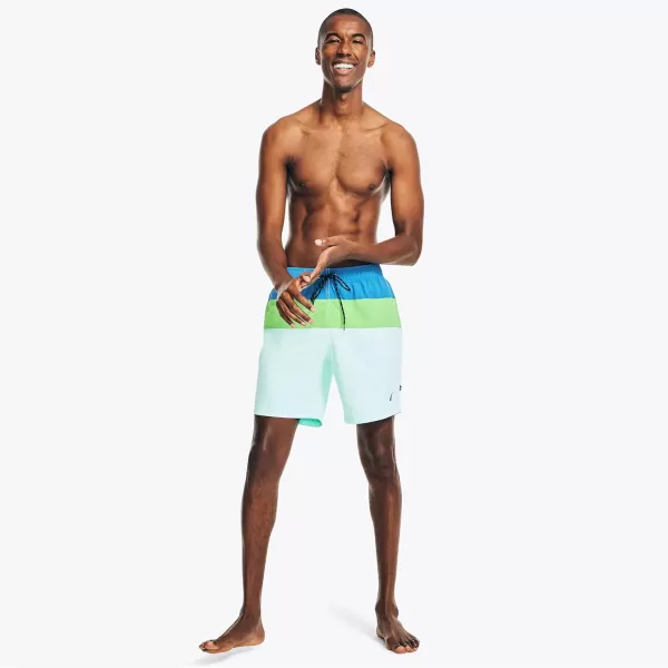 Nautica Mens Standard 8 Colorblock QuickDry SwimSpinner Blue