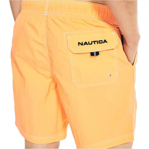 Nautica Mens Standard 8 Solid QuickDry Swim ShortNectarine