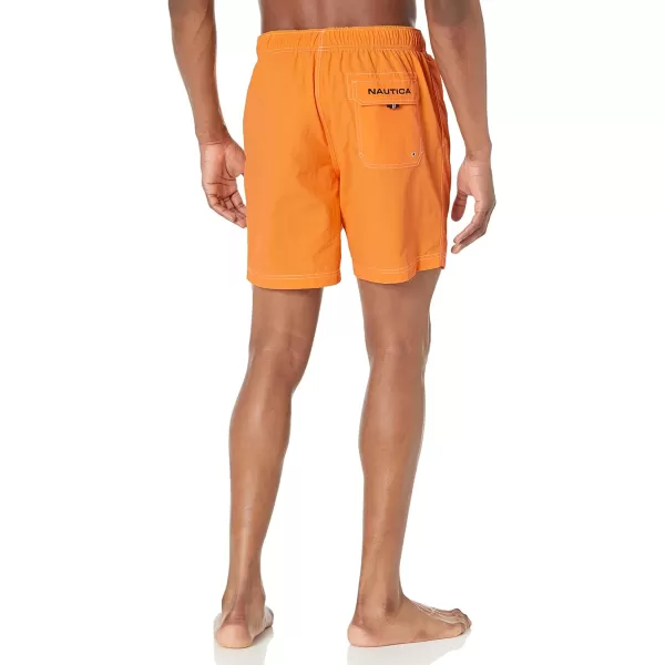 Nautica Mens Standard 8 Solid QuickDry Swim ShortNectarine