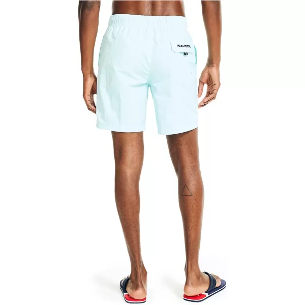 Nautica Mens Standard 8 Solid QuickDry Swim ShortReel Aqua