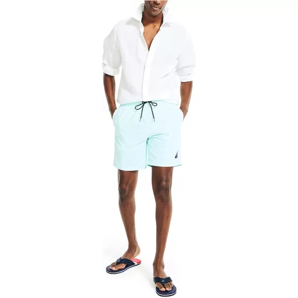 Nautica Mens Standard 8 Solid QuickDry Swim ShortReel Aqua