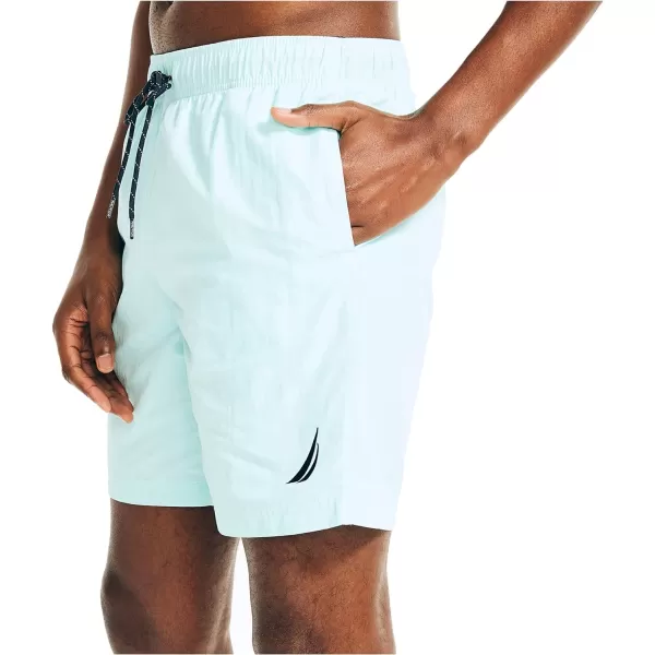 Nautica Mens Standard 8 Solid QuickDry Swim ShortReel Aqua