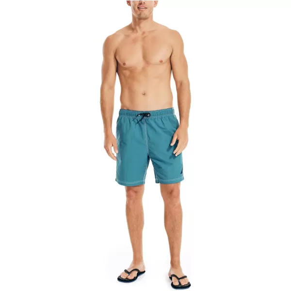 Nautica Mens Standard 8 Solid QuickDry Swim ShortRich Teal