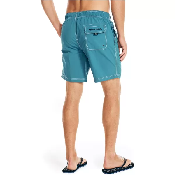 Nautica Mens Standard 8 Solid QuickDry Swim ShortRich Teal