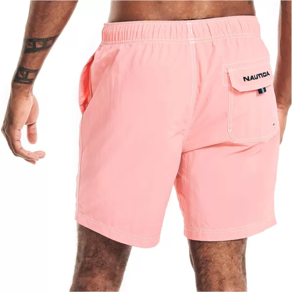 Nautica Mens Standard 8 Solid QuickDry Swim ShortTea Berry