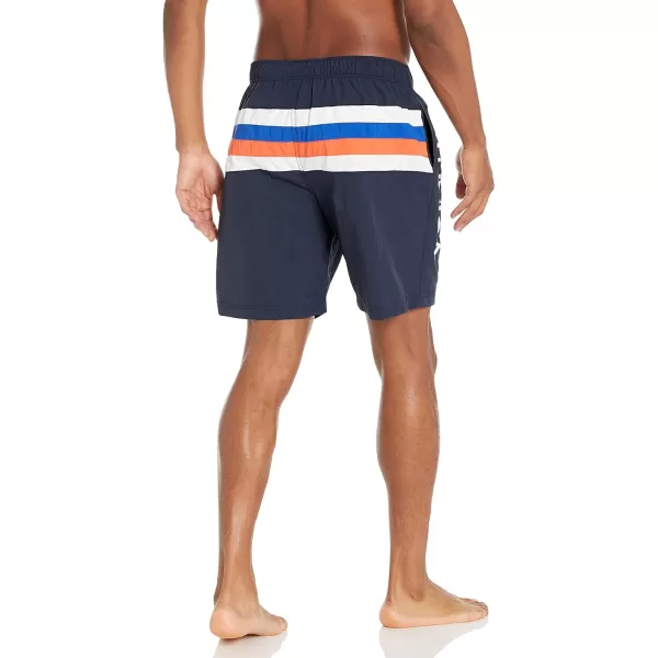 Nautica Mens Standard 8 Striped Colorblock QuickDry SwimNavy