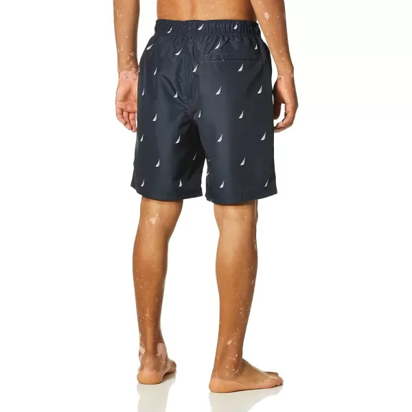 Nautica Mens Standard Quick Dry All Over JClass Sailboat Print Swim TrunkNavy