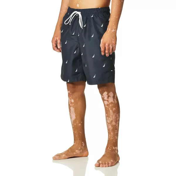 Nautica Mens Standard Quick Dry All Over JClass Sailboat Print Swim TrunkNavy