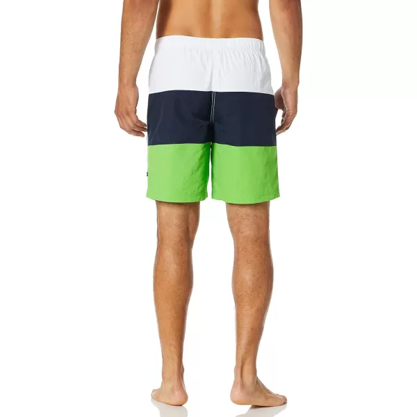 Nautica Mens Standard Quick Dry Classic Logo TriBlock Series Swim TrunkGrass Blade