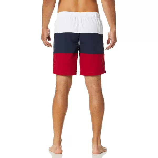 Nautica Mens Standard Quick Dry Classic Logo TriBlock Series Swim TrunkNautica Red