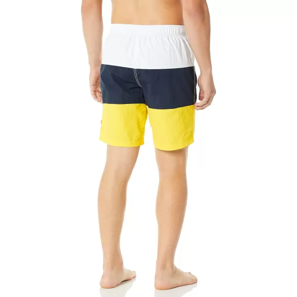 Nautica Mens Standard Quick Dry Classic Logo TriBlock Series Swim TrunkVibrant Yellow