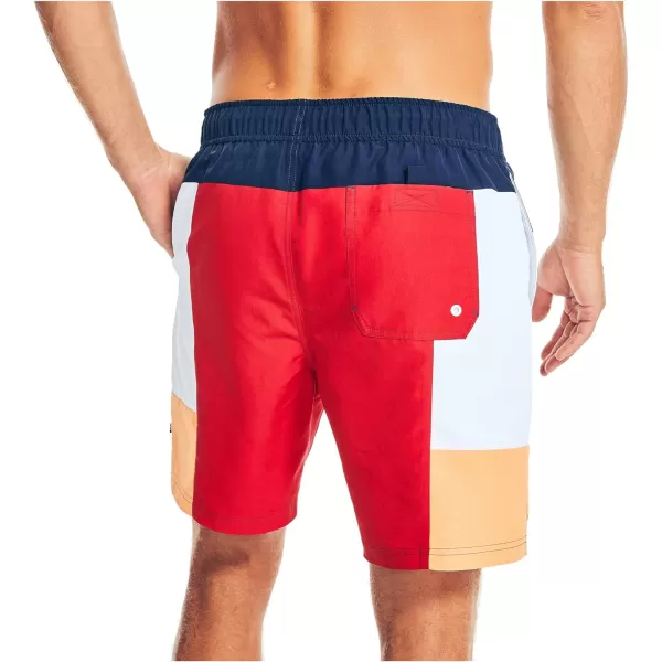 Nautica Mens Standard Sustainably Crafted 8 Colorblock SwimNautica Red