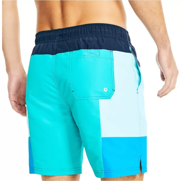 Nautica Mens Standard Sustainably Crafted 8 Colorblock SwimTropic Jade