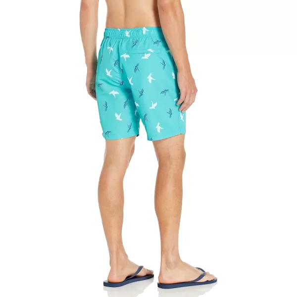 Nautica Mens Standard Sustainably Crafted 8 Parrot Print QuickDry SwimAqua Lagoon