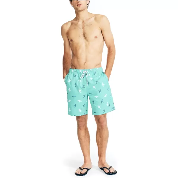 Nautica Mens Standard Sustainably Crafted 8 Parrot Print QuickDry SwimAqua Lagoon