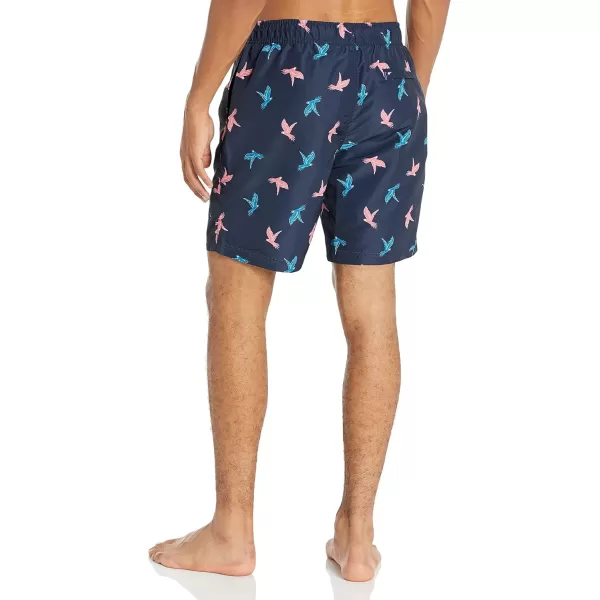 Nautica Mens Standard Sustainably Crafted 8 Parrot Print QuickDry SwimNavy