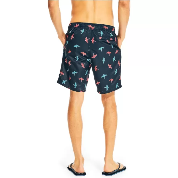 Nautica Mens Standard Sustainably Crafted 8 Parrot Print QuickDry SwimNavy