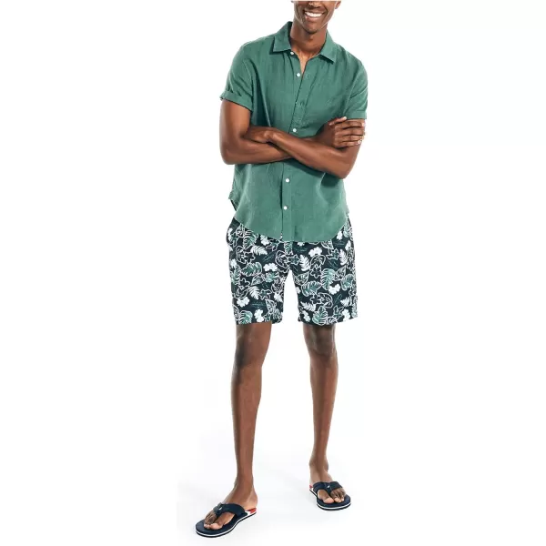 Nautica Mens Standard Sustainably Crafted 8 Tropical Print QuickDry SwimNavy