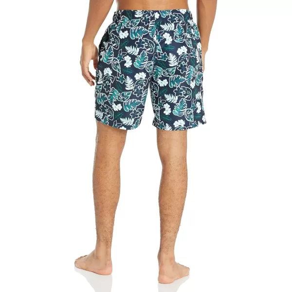 Nautica Mens Standard Sustainably Crafted 8 Tropical Print QuickDry SwimNavy