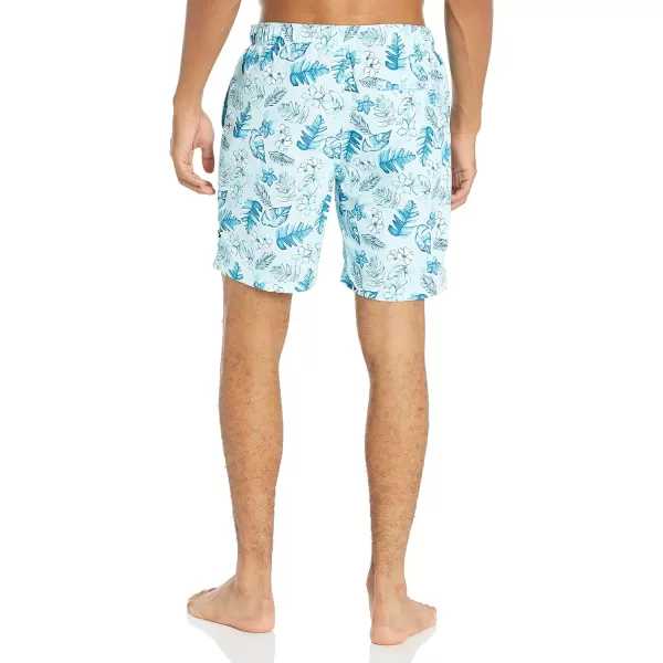 Nautica Mens Standard Sustainably Crafted 8 Tropical Print QuickDry SwimReel Aqua