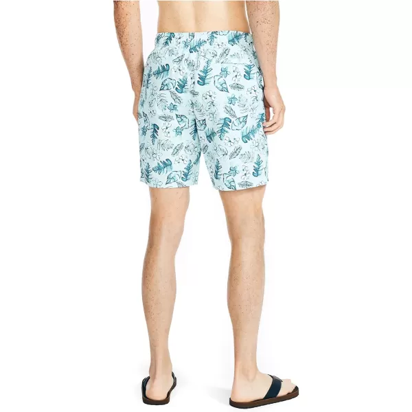 Nautica Mens Standard Sustainably Crafted 8 Tropical Print QuickDry SwimReel Aqua