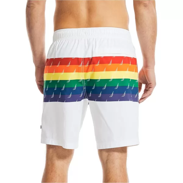 Nautica Mens Standard Sustainably Crafted Pride Swim ShortBright White