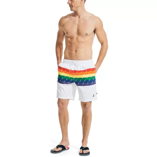 Nautica Mens Standard Sustainably Crafted Pride Swim ShortBright White