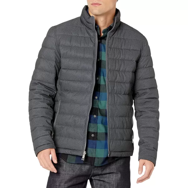 Nautica Mens Stretch Reversible Midweight Puffer Jacket Wind and Water ResistantCharcoal