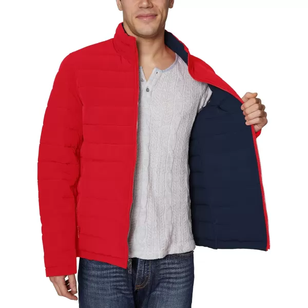 Nautica Mens Stretch Reversible Midweight Puffer Jacket Wind and Water ResistantClassic Navy