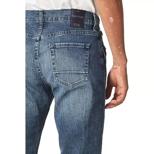 Nautica Mens Striaght Fit Stretch Denim JeansGulf Stream Wash