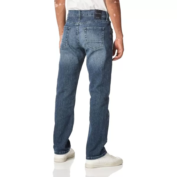 Nautica Mens Striaght Fit Stretch Denim JeansGulf Stream Wash