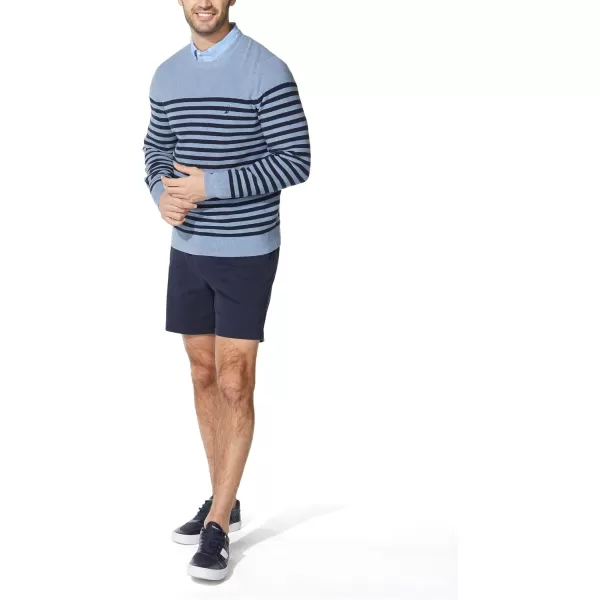 Nautica Mens Stripe Knit SweaterDeep Anchor Heather